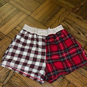 hollister plaid pajama shorts size small
